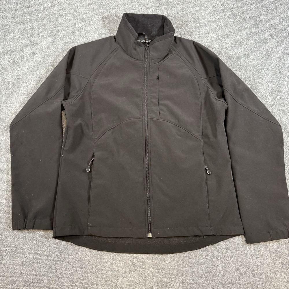 Black Diamond Jacket Mens Large Black Soft Shell Full Zip‎ Fleece Lined Coat